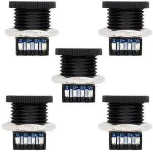 Jimier 5pcs/set DIY OEM Type C Female Socket Connector to 6Pin PCBA Pinout Scew Nut Mount Type DC 5V/20V PD Power
