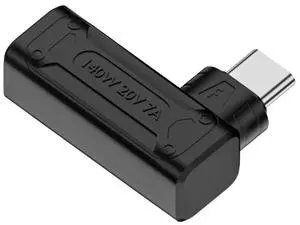 Jimier 140W 100W DC Jack 5.5x2.5mm Input to USB-C Type-C Angled 90 Degree Power Plug Charge Adapter for Laptop Phone