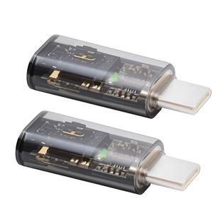 Jimier 2pcs/lot Type C USB-C to 3.5mm Audio AUX & MIC Sound Card 16bit 48kHz Adapter Compatible with Laptop Tablet Phone