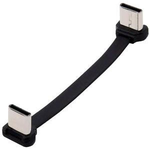 Jimier USB-C Type C to USB-C Ultra Slim Flat Power USB2.0 Data Cable Angled Connector 65W Fast Charge for Laptop Tablet Phone