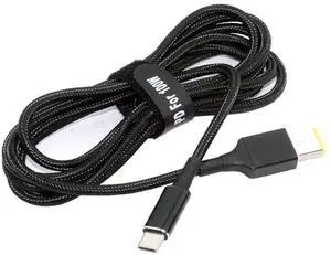 Jimier 100W Type C USB-C Input to Rectangular Jack Output Power 20V 5A 65W PD Charge Cable for Thinkpad X1 Legion Y7000P Laptop