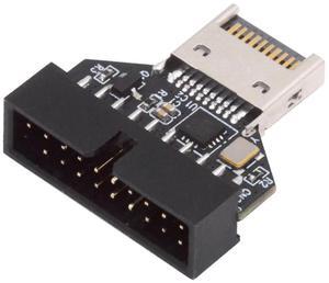 Jimier Type-E IDC Socket USB 3.1 Front Panel Header to USB 3.0 20Pin Header Extension Adapter with CH334P for Desktop Motherboard