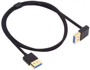 Jimier Ultrafine Down Angled DisplayPort 1.4 DP to DP Cable 8K 60hz Cable Ultra-HD UHD 4K 144hz 90 Degree for Desktop Laptop Monitor 100cm