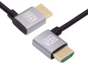 Jimier HDMI 2.1 Ultra Thin HDTV Cable 8K 4K Hyper Super Flexible Slim Cord Left Angled to Left Angled 90 Degree Type-A for Computer HDTV Jimier HDMI 2.1 Ultra Thin HDTV Cable 8K 4K Hyper Super Flexible Slim Cord Left Angled to Left Angled 90 Degree Type-A for Computer HDTV