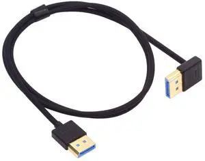 Jimier Ultrafine Up Angled DisplayPort 1.4 DP to DP Cable 8K 60hz Cable Ultra-HD UHD 4K 144hz 90 Degree for Desktop Laptop Monitor 100cm