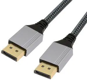Jimier 100cm DisplayPort DP to DP Cable 4K 60hz Cable Silver Sleeve Ultra-HD UHD for Desktop Laptop Monitor Graphics Card