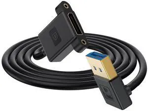Jimier Ultrafine Down Angled DisplayPort 1.4 DP Male to Female Extension Cable 8K 60hz 4K 144hz for Desktop Laptop Monitor Graphics Card 30cm