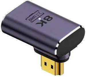 Jimier 90 Degree Left Angled Vertical Magnetic 8K Type-A HDMI 2.1 Male to Female Straight Video Adapter for Laptop HDTV