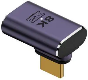 Jimier 90 Degree Right Angled Vertical Magnetic 8K Type-A HDMI 2.1 Male to Female Straight Video Adapter for Laptop HDTV
