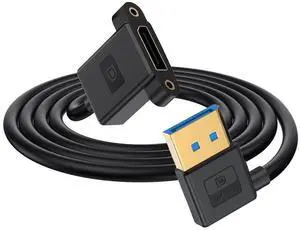 Jimier Ultrafine Left Angled DisplayPort 1.4 DP Male to Female Extension Cable 8K 60hz 4K 144hz for Desktop Laptop Monitor Graphics Card 30cm