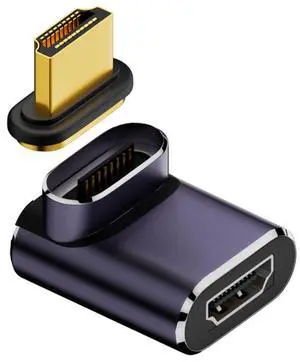Jimier 90 Degree Up Angled Vertical Magnetic 8K Type-A HDMI 2.1 Male to Female Straight Video Adapter for Laptop HDTV