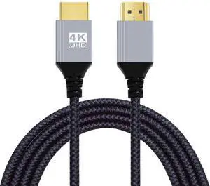 Jimier 0.3m HDMI 2.0 Male to HDMI Type-A Male 4K 60hz Cable with Sleeve Straight Connector for HDTV Computer Laptop Monitor