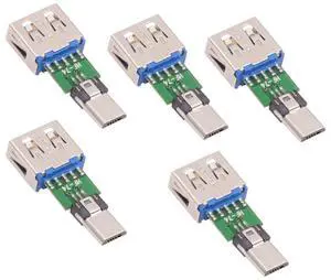 Jimier 5pcs/lot Micro USB 2.0 5Pin Male Connector to USB Type-A Female OTG Data PCBA Adapter for Tablet Phone