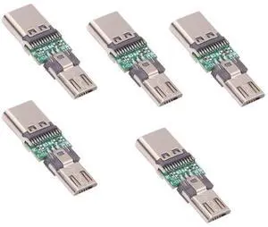 Jimier 5pcs/lot Micro USB 2.0 5Pin Male Connector to USB Type-C Female Power Data PCBA Adapter for Tablet Phone Laptop