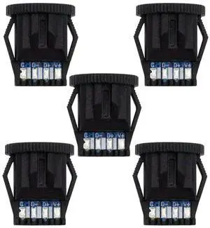 Jimier 5pcs/set DIY OEM Type C Female Socket Connector to 6Pin PCBA Pinout Round Latch Mount Type DC 5V/20V PD Power IP67