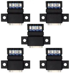 Jimier 5pcs/set DIY OEM Type C Female Socket Connector to 6Pin PCBA Pinout Flat Scew Mount Type DC 5V/20V PD Power