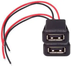 Jimier 2pcs/set DIY OEM Type A Female Socket to 2Pin Open Cable Latch Mount Type DC 5V Power