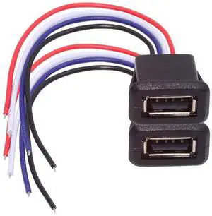 Jimier 2pcs/set DIY OEM Type A Female Socket to 4Pin Open Cable Latch Mount Type DC 5V Power Data
