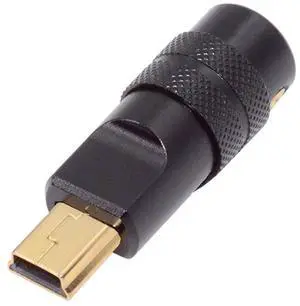 Jimier Mini USB2.0 5Pin Male Plug Connector Solder Type with Aluminum Alloy Shell Black Customization for 4.0mm~6.0mm Cable