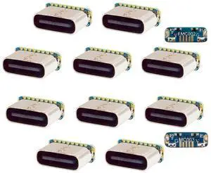 Jimier 10pcs/lot DIY Solder Type-C Female Socket Connector Replace for Micro-USB 5Pin Female SMT Type DC 5V Power