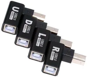 Jimier 4pcs/lot USB 2.0 Type-B Male to Female Extension Adapter Horizontal Vertical Angled 90 Degree for Printer Scanner