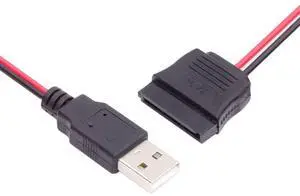 Jimier DC 5V Single USB to SATA 15Pin Power Cable for 2.5 inch SATA HDD SSD Disk Driver 5V 2A Max