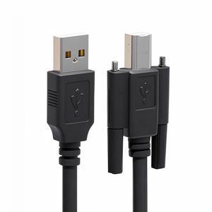 Jimier USB 2.0 Type-A Male to Type-B Thumbscrew Standard Male Mount Panel Type for Industrial Camera Robot Scanner Disk