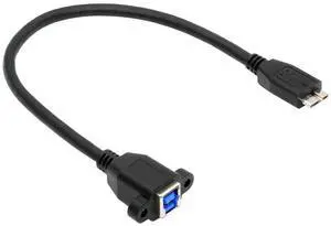 Jimier USB 3.0 Type-B Female to USB3.0 Micro-B Male Cable Extension 5Gbps for Disk SSD Camera Data 30cm