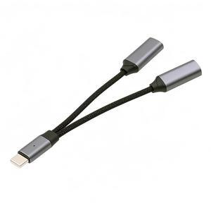 Jimier USB-C Type-C Male to 8P Female Audio DAC AUX Music 16bit 48kHz & 100W PD Power Cable for Laptop Tablet Phone