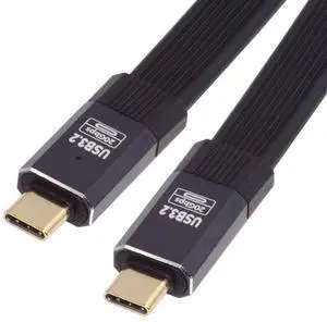 Jimier 0.2M USB4 Cable 20Gbps Flat Slim FPC Cable with 100W and 8K@60Hz 5K@60Hz USB4.0 Compatible with Thunderbolt3/4