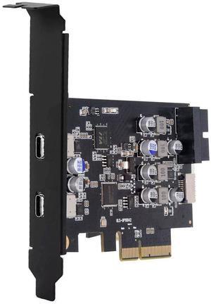 Jimier 10Gbps Type-E USB 3.1 Front Panel Socket & USB3.0 19Pin/20Pin & Dual Type-C USB-C to PCI-E Express Card Adapter ASM3142 VL822