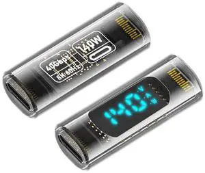 Jimier Type-C Smart LED Display USB-C Female to Female Extension Adapter USB4.0 40Gbps 140W Current Voltage Monitoring Tester Detector