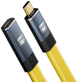 Jimier USB4 Male to Female Extension Cable 20Gbps Flat Slim FPC Cable with 100W and 8K 5K USB4.0 Type-C Compatible with Thunderbolt3/4