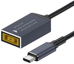 Jimier Rectangle Jack Thinkpad X1 Input to USB-C Type-C Power 100W Charge Cable for Laptop Phone PD9V 5V 20V