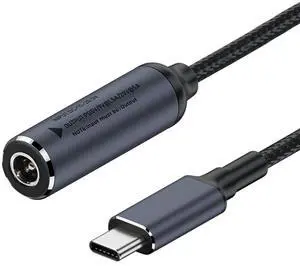 Jimier DC Jack 5.5X2.1mm Input to USB-C Type-C Power 100W Charge Cable for Laptop Phone PD9V 5V 20V