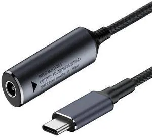 Jimier DC Jack 5.5X2.1mm Input to USB-C Type-C Power 140W Charge Cable for Laptop Phone PD9V 5V 20V7A