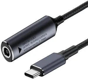 Jimier DC Jack 7.4x5.0mm Input to USB-C Type-C Power 140W Charge Cable for Laptop Phone PD9V 5V 20V7A