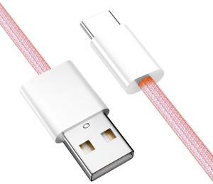 Jimier USB-C Type C Male to Type-A Male 15W 5V3A Power 480Mbps Data Cable Pink Sleeve for Phone & Tablet