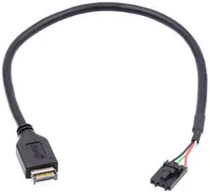 Jimier USB 3.1 Front Panel Header Male Type-E Host to USB 2.0 Motherboard 4pin IDC Housing with Latch Device Cable 30cm