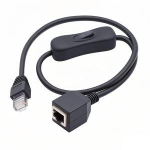 Jimier RJ45 CAT6 8P8C STP UTP Male to Female Extension Cable with 304 Singal Switch On/Off LAN Ethernet Network Patch Cord