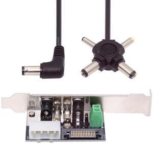 Jimier DC 12V 5V Output Power System Intelligent Control Management System Power Card with PCI-E Bracket for Monitor Router