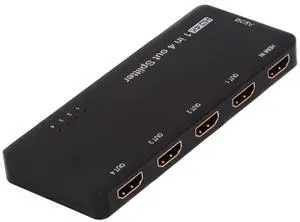 Jimier HDMI Splitter 4K 60hz Ultra-HD Converter Compatible 2.0 Switch 1-IN-4-OUT 18Gbps UHD Hub Support HDCP SST Extended