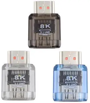 Jimier 3pcs/set HDMI Male to HDMI 2.1 Female UHD Extension Adapter Extender with Smart LED Light Support 8K 60hz HDTV