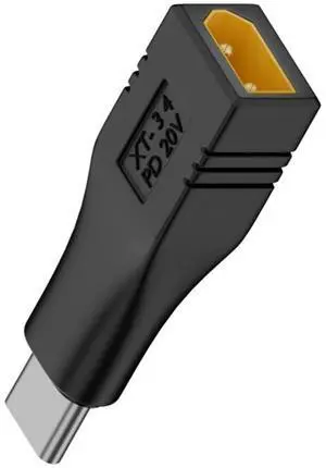 Jimier Type-C Male Input 100W 20V 5A PD to XT30 Male Output SC100 Protocol Fast Charging Adapter for RC Lipo Battery Quadcopter