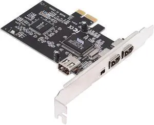 Jimier PCI-E 1X 4X 16X to Firewire 400 Capture Card IEEE 1394a PCI Express 4 Ports Card 6Pin and 4Pin IEEE-1394 400Mbps Adapter for Windows Mac Os Linux