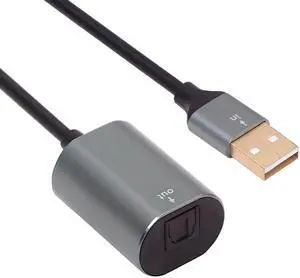 Jimier Type-A to SPDIF Toslink Optical Audio Jack Opt USB2.0 Male to Digital Optical Fiber Optic Sound Interface Female Adapter Wire for Laptop Desktop