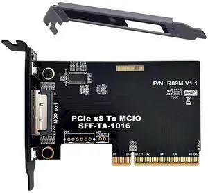 Jimier External MCIO 8i Mini Cool Edge IO SFF-TA-1016 to PCIE5.0 PCI-Express 8x VROC Adapter for Mainboard SSD Graphics Card