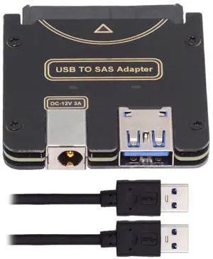 Jimier SFF-8482 SAS 29Pin to USB 3.0 5Gbps Hard Disk Drive Raid Adapter with Chipset and Power Port (Need 12V/3A Power Supply)