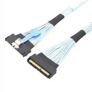 Jimier PCI-E 5.0 Mini Cool Edge IO MCIO STR PCI-E 16x 124Pin Male to MCIO 124Pin Male Extender Cable 50cm with Pull Tab