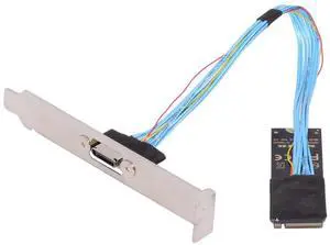Jimier 2280 NGFF PCI-E4.0 M.2 M-key to Oculink SFF-8612 SFF-8611 Host Cable 30cm with Bracket for NVME U.2 SSD eGPU
